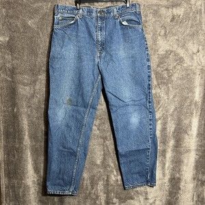 vintage Levis 505 Orange tab jeans distressed size 38 x 30 see pics flawed